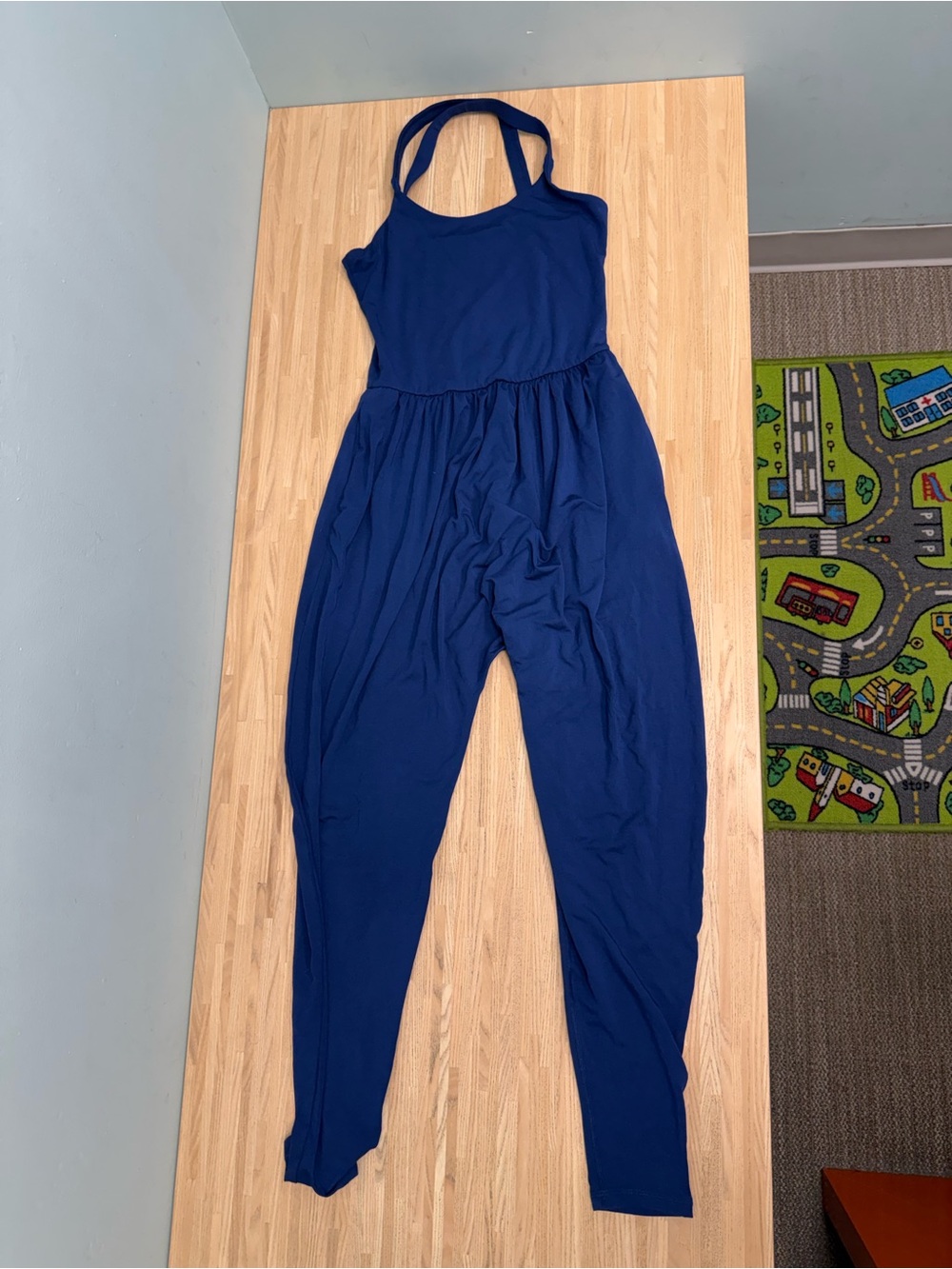 Women’s Navy Sleeveless Jumpsuit with Crossback Straps
